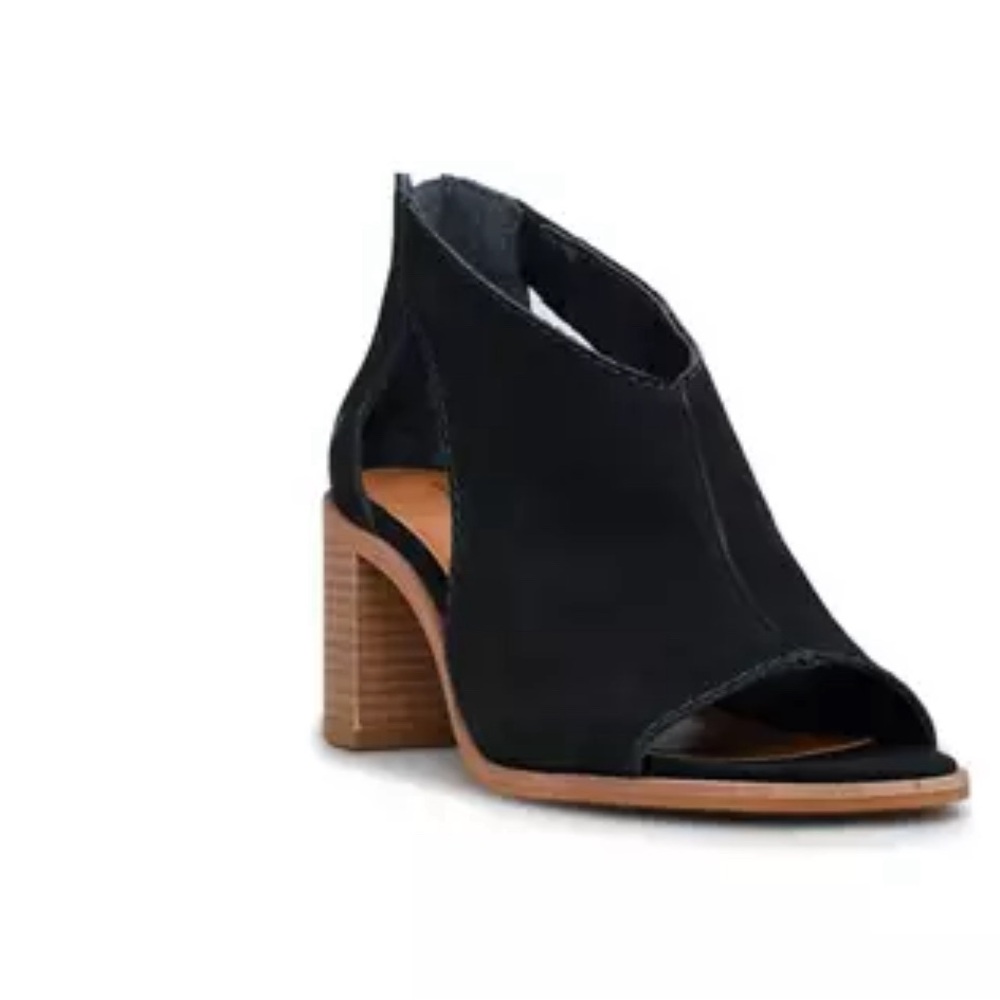Lucky Brand Saimy Block Heel Sandals Black Bootie Size 11 New In Box